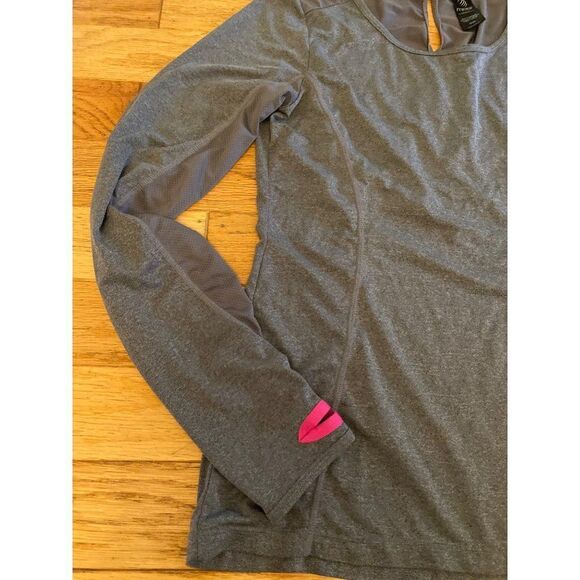 MPG, women's athletic grey, long sleeve fitted, keyhole,mesh back & under arms M - Picture 2 of 10